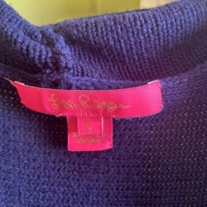 Lilly Pulitzer L Tatum Navy Blue Sweater EUC